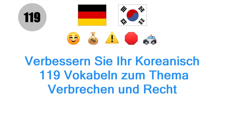 Verbessern Sie Ihr Koreanisch: 119 Vokabeln zum Thema Verbrechen und Recht